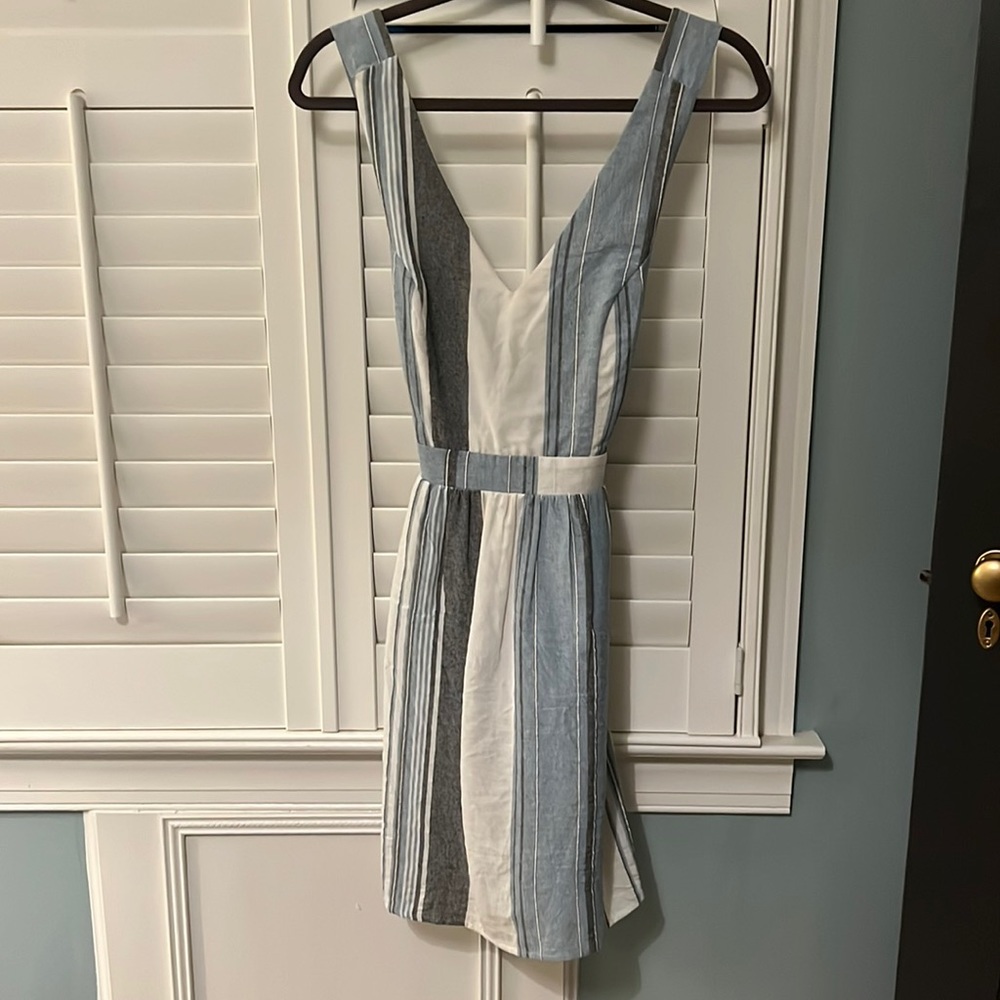 Blue, white, & grey altar’d state dress.